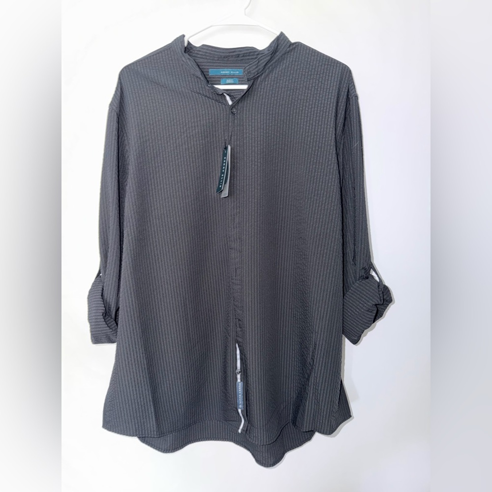 PERRY ELLIS Super Slim Stretch Banded Long-Sleeve Collar Shirt